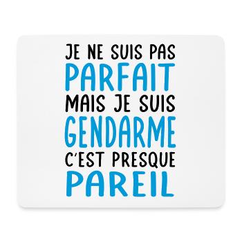 Je ne suis pas parfait mais je suis gendarme - Tapis de souris (format paysage) - blanc - Devant