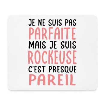 Je ne suis pas parfaite mais je suis rockeuse - Tapis de souris (format paysage) - blanc - Devant