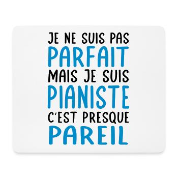 Je ne suis pas parfait mais je suis pianiste - Tapis de souris (format paysage) - blanc - Devant