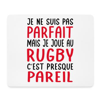 Je ne suis pas parfait mais je joue au rugby - Tapis de souris (format paysage) - blanc - Devant