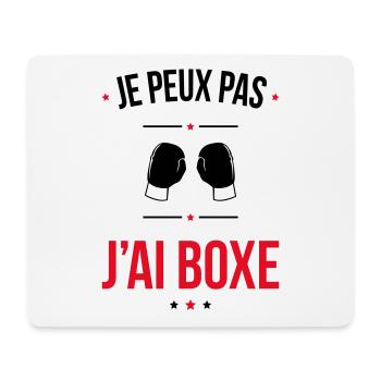 Je peux pas j'ai boxe - Cadeau humour - Tapis de souris (format paysage) - blanc - Devant
