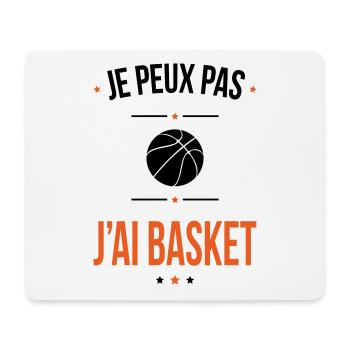 Je peux pas j'ai basket - Cadeau humour - Tapis de souris (format paysage) - blanc - Devant