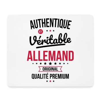 Authentique et véritable Allemand - Original - Tapis de souris (format paysage) - blanc - Devant