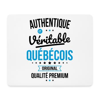 Authentique et véritable Québécois - Original - Tapis de souris (format paysage) - blanc - Devant