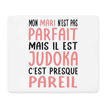 Mein Mann ist nicht perfekt, aber er ist Judoka - Mousepad (Querformat) - Weiß - Vorne