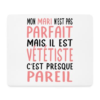 Mon mari n'est pas parfait mais il est vététiste - Tapis de souris (format paysage) - blanc - Devant