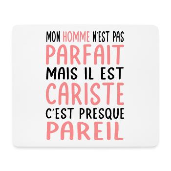 Mon homme n'est pas parfait mais il est cariste - Tapis de souris (format paysage) - blanc - Devant