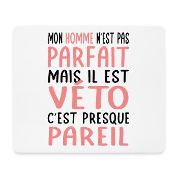 Mon homme pas parfait mais il est véto - Tapis de souris (format paysage) - blanc - Devant