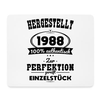 35. Geburtstag - Hergestellt 1988 Einzelstück - Mousepad (Querformat) - Weiß - Vorne