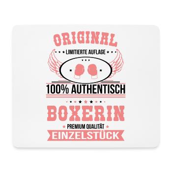 Boxerin - Original 100% Authentisch Einzelstück - Mousepad (Querformat) - Weiß - Vorne