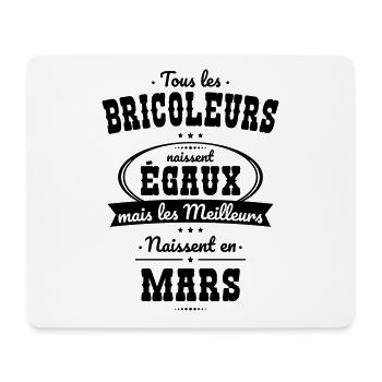 Bricoleurs égaux meilleurs naissent en Mars - Tapis de souris (format paysage) - blanc - Devant