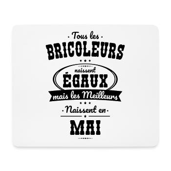 Bricoleurs égaux meilleurs naissent en Mai - Tapis de souris (format paysage) - blanc - Devant