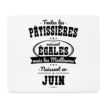 Pâtissières égales meilleures naissent en Juin - Tapis de souris (format paysage) - blanc - Devant