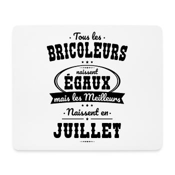Bricoleurs égaux meilleurs naissent en Juillet - Tapis de souris (format paysage) - blanc - Devant