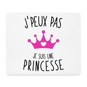 J'peux pas je suis une princesse - Tapis de souris (format paysage) - blanc - Devant