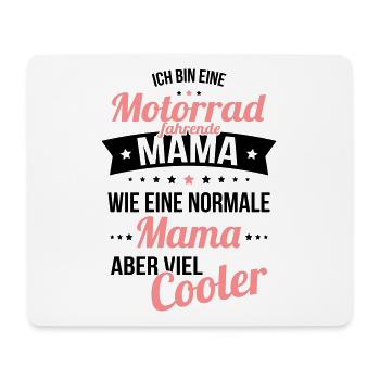Motorradfahrende Mama wie normale Mama viel cooler - Mousepad (Querformat) - Weiß - Vorne