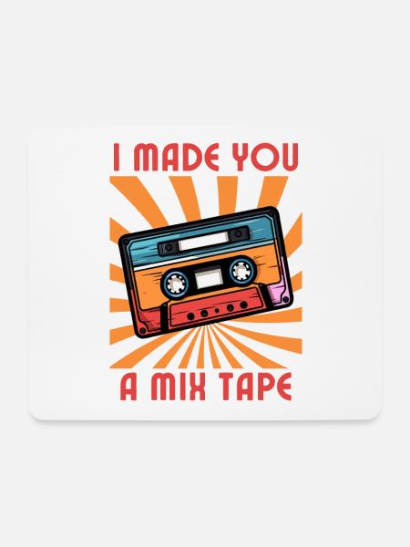 I Made You A Mixtape 80s 90s Vintage Cassette Tape - Mousepad (Querformat) - Weiß