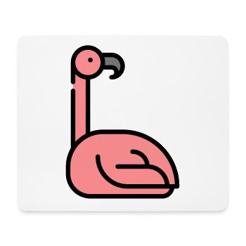 Un beau flamant rose - Tapis de souris (format paysage) - blanc - Devant