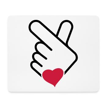 Korea v finger, wave or Korean hand. k-pop - Mouse Pad (horizontal) - white - Front