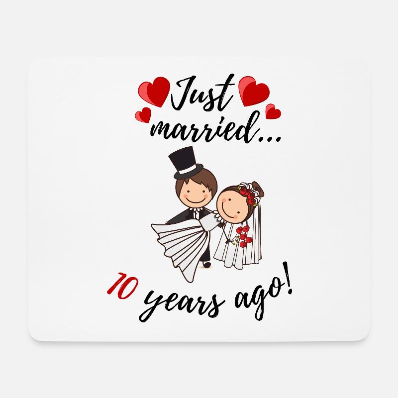 10 years wedding anniversary - Mouse Pad (horizontal) - white