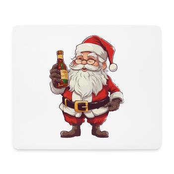 Weihnachtsmann Flasche Rum Alkohol Schnaps Prost - Mousepad (Querformat) - Weiß - Vorne