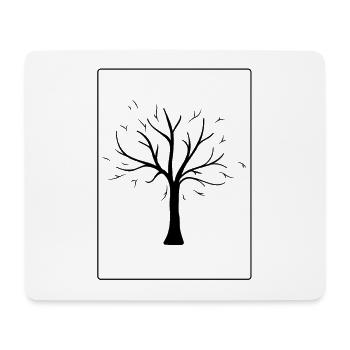 Baum schwarz - Mousepad (Querformat) - Weiß - Vorne