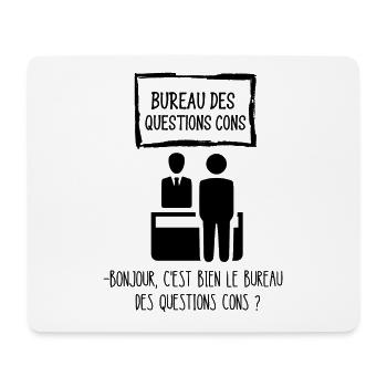 bureau des questions cons - Tapis de souris (format paysage) - blanc - Devant