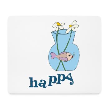Fish in a jar Happy - Mouse Pad (horizontal) - white - Front