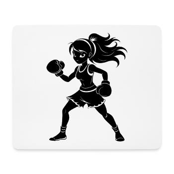 Boxmädchen - Mousepad (Querformat) - Weiß - Vorne