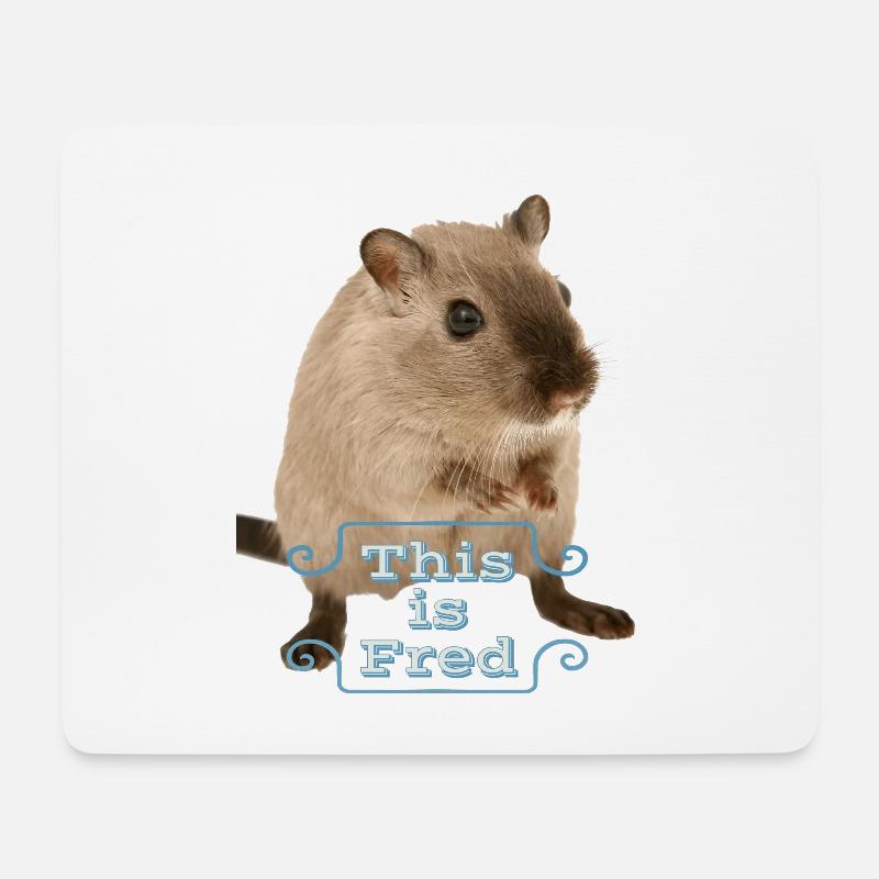 This is fred lustiges süßes maus geschenk idee - Mousepad (Querformat) - Weiß