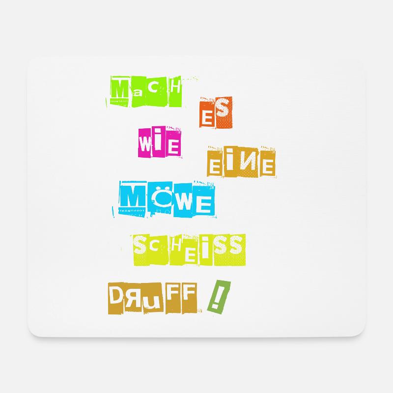 Mach es wie eine Möwe scheiß Drauf - Mousepad (Querformat) - Weiß