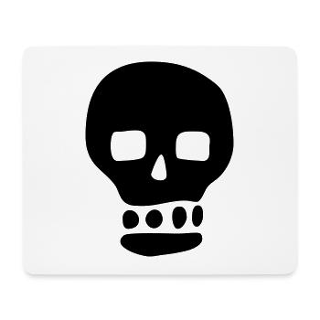 Crâne / Pirate / Hacker - Tapis de souris (format paysage) - blanc - Devant