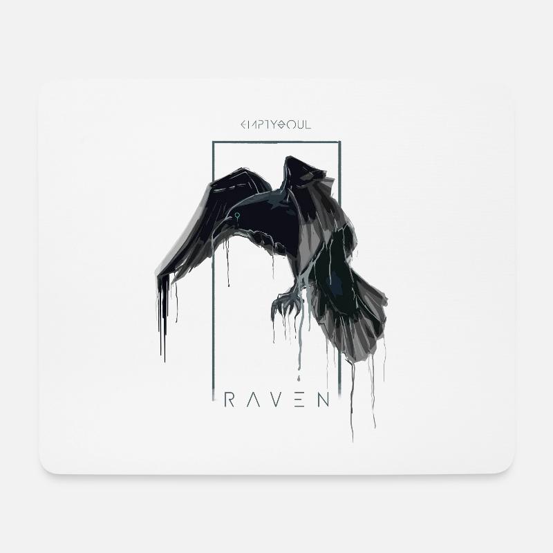 Raven art - Mouse Pad (horizontal) - white