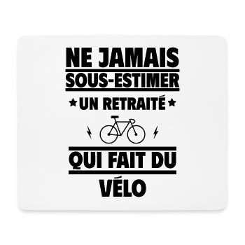 Ne jamais sous-estimer un retraité qui fait vélo - Tapis de souris (format paysage) - blanc - Devant