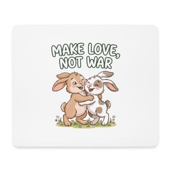 Make Love, Not War – Süße Hasen Umarmung - Mousepad (Querformat) - Weiß - Vorne
