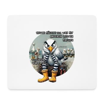 Böse Möwen - Leute schubsen - Mousepad (Querformat) - Weiß - Vorne