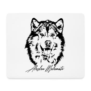ALASKAN MALAMUTE Portrait Le cadeau des chiens de Wilsign - Tapis de souris (format paysage) - blanc - Devant