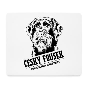 CESKY FOUSEK Böhmischer Rauhbart Wilsigns Jagdhund - Mousepad (Querformat) - Weiß - Vorne