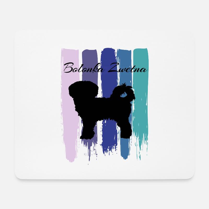 Retro Vintage Bolonka Zwetna - Mousepad (Querformat) - Weiß