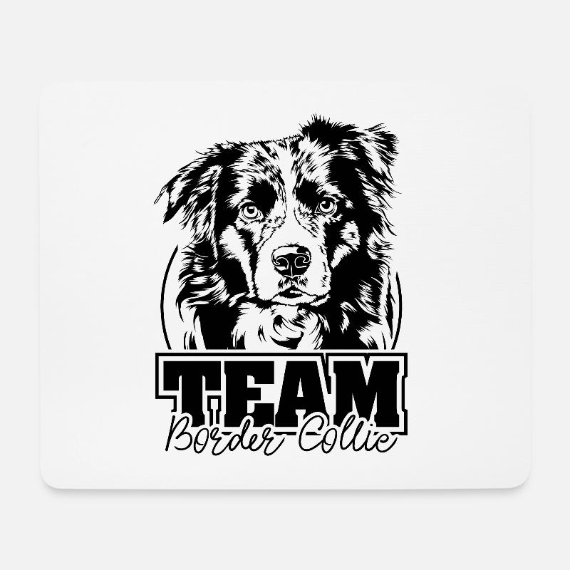 TEAM BORDER COLLIE Hütehund Agility Hundesport - Mousepad (Querformat) - Weiß
