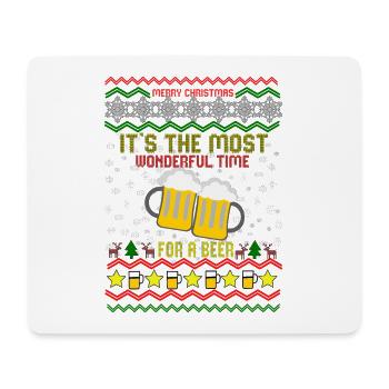 Noël moche, le moment le plus merveilleux pour une bière - Tapis de souris (format paysage) - blanc - Devant