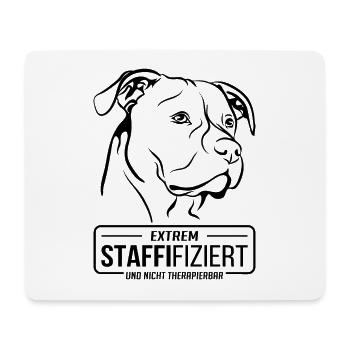 STAFFIFIZIERT American Staffordshire Hund Wilsigns - Mousepad (Querformat) - Weiß - Vorne