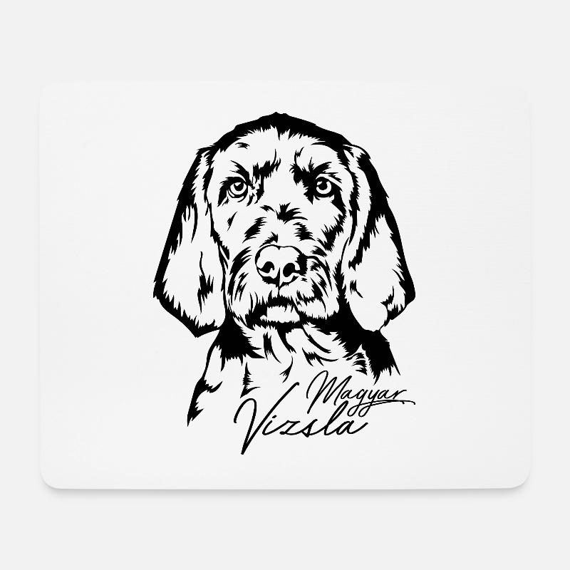 Magyar Vizsla Drahthaar Portrait Hunde Wilsigns - Mousepad (Querformat) - Weiß
