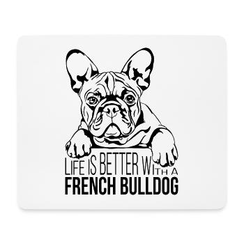 La vie de bouledogue français est meilleure Dog Dog Wilsigns - Tapis de souris (format paysage) - blanc - Devant