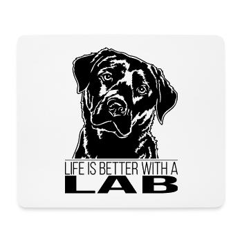 Lab life is better Labrador Labbi Dogs Wilsigns - Mouse Pad (horizontal) - white - Front