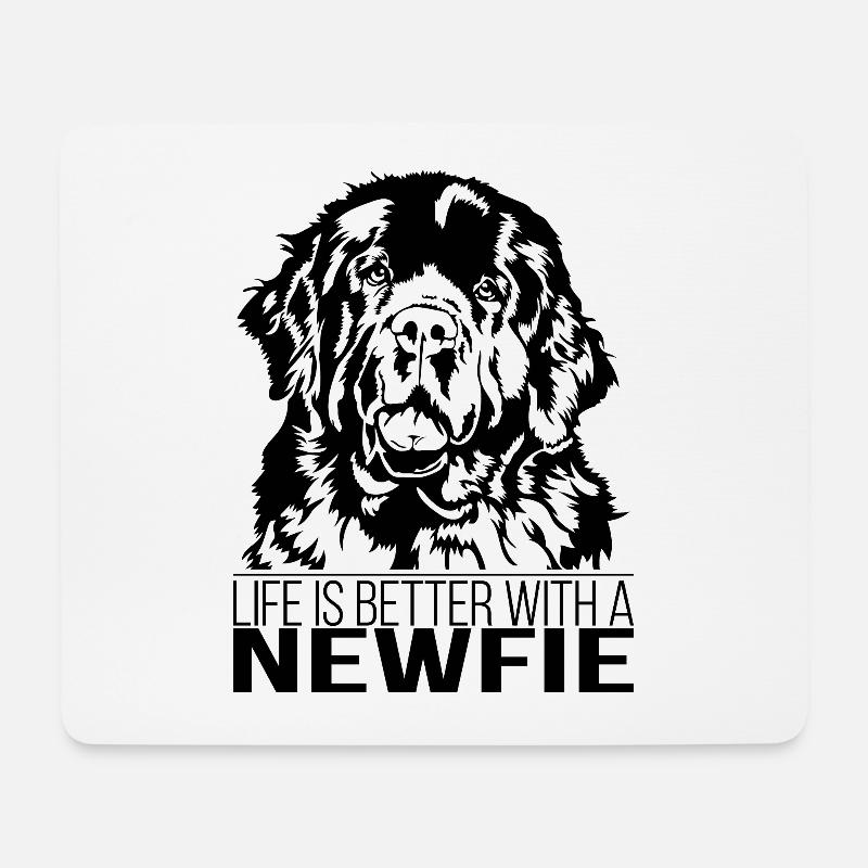 Newfie life is better Hund Neufundländer Wilsigns - Mousepad (Querformat) - Weiß