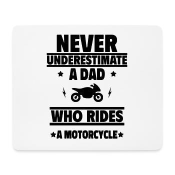 Unterschätze niemals einen Papa, der Motorrad - Mousepad (Querformat) - Weiß - Vorne
