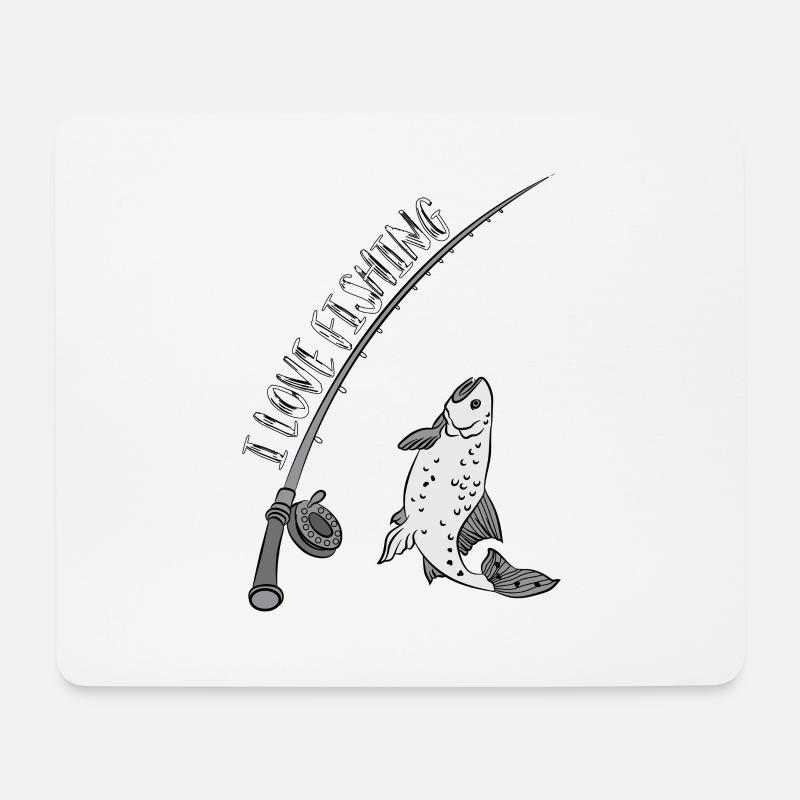 fischen angeln Angelrute - Mousepad (Querformat) - Weiß
