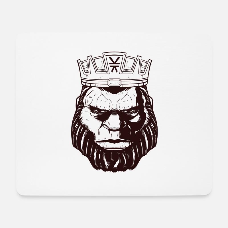 Affen König Kong mit Krone King unter den Königen - Mousepad (Querformat) - Weiß