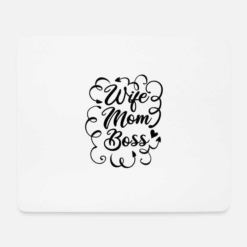 Wife Mom Boss - Mousepad (Querformat) - Weiß
